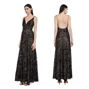 BCBG Dorothea Black Sequin Gown